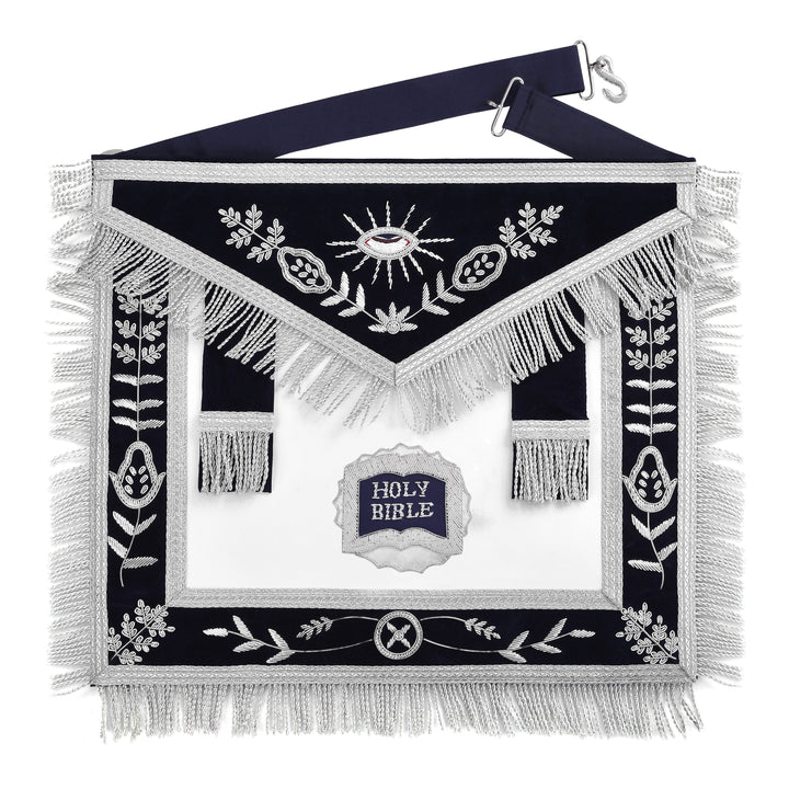 Chaplain Blue Lodge Officer Apron - Blue With Silver Fringe - Bricks Masons