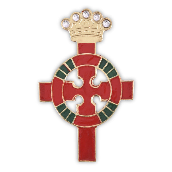 Knight Commander Red Branch of Eri AMD Lapel Pin - Red & Green Gold Plated