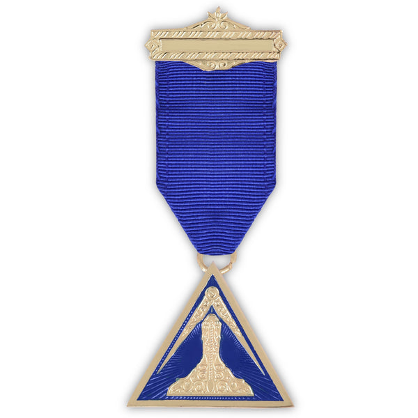 Grand Architect Allied Masonic Degrees Breast Jewel - Gold Plated With Ribbon