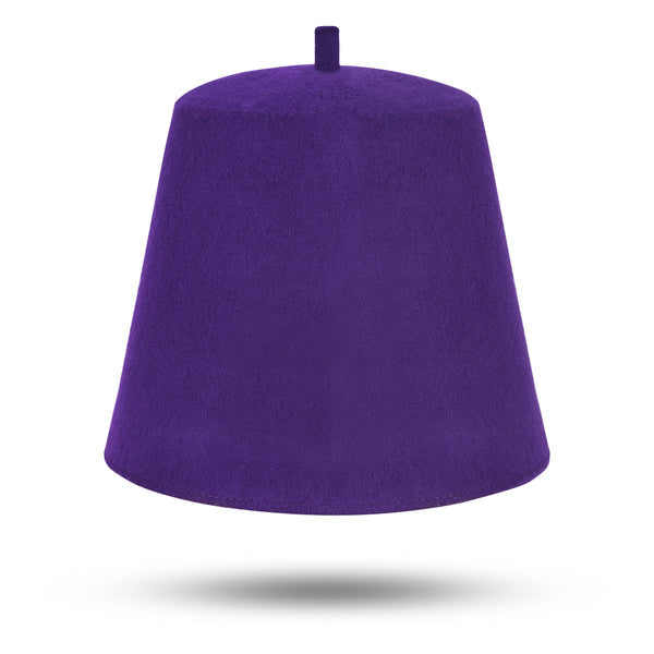 Masonic Plain Fez Hat - Purple Wool With Various Tassel Colors