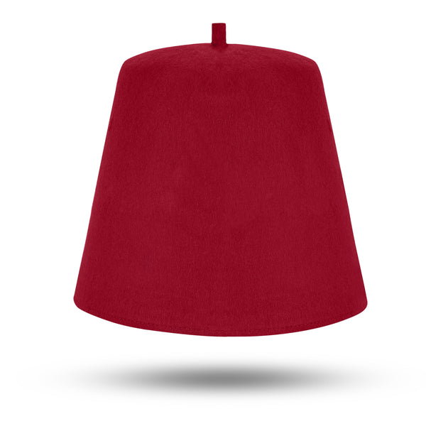Masonic Plain Fez Hat - Scarlet Wool With Various Tassel Colors