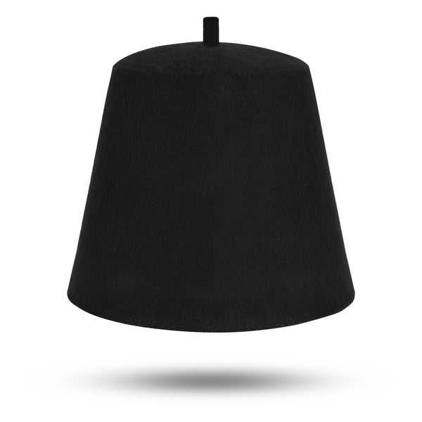 Masonic Plain Fez Hat - Black Wool With Various Tassel Colors