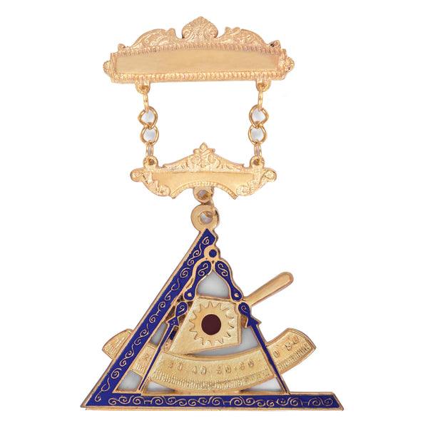 Past Illustrious Master Council Breast Jewel - Gold & Blue With Engravable Bar