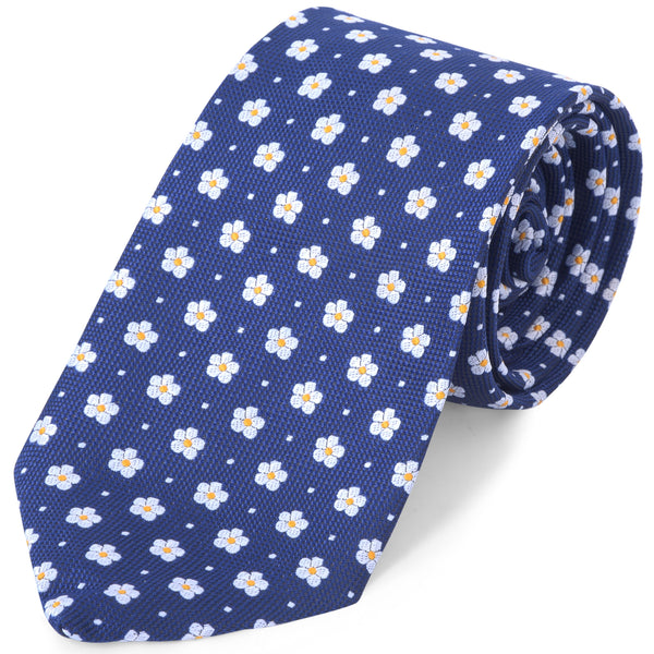 Masonic Necktie - Blue With Forget Me Not Pattern
