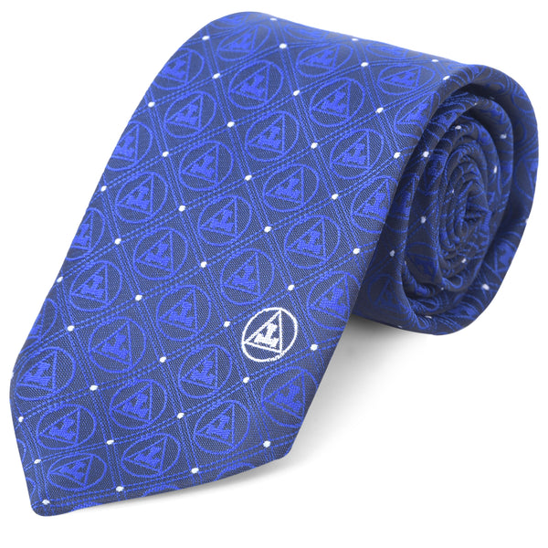 Royal Arch Chapter Necktie - Black & Blue Machine Embroidery