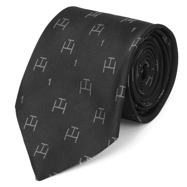 Royal Arch Chapter Necktie - Black With Machine Embroidery Emblem