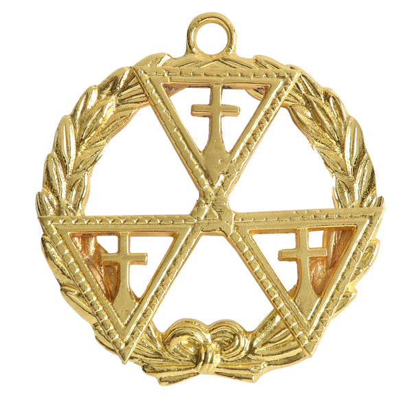 Grand Prelate Knights Templar Commandery Officer Collar Jewel - Gold Plated