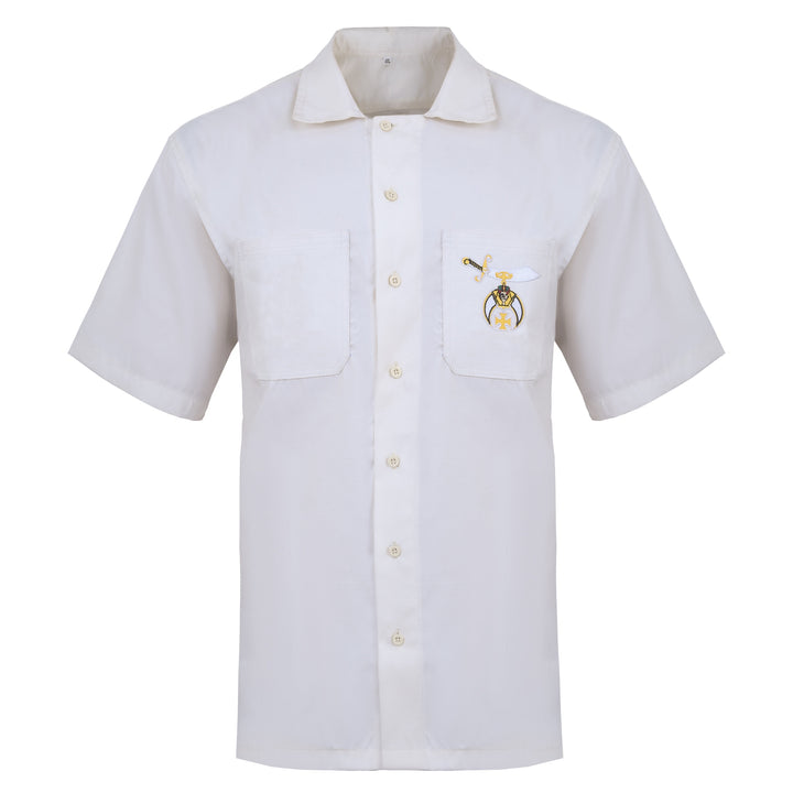Shriners T-Shirt - White With Chest Pockets - Bricks Masons