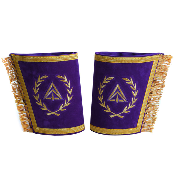 Royal & Select Masters English Regulation Cuff - Purple Velvet With Fringe