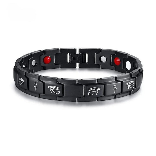 Ancient Egypt Bracelet - Eye of Horus Black Stainless Steel