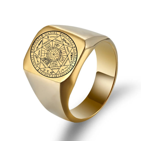 Ancient Israel Ring - Gold Color Seal Of Solomon