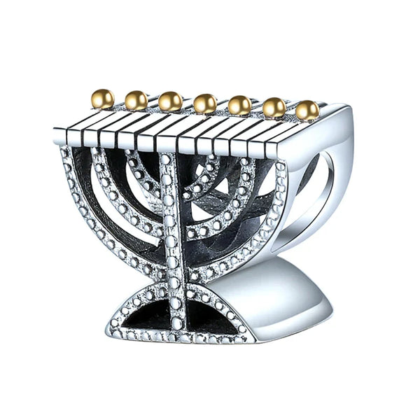 Ancient Israel Pendant - 925 Sterling Silver Hanukah Candles Holder
