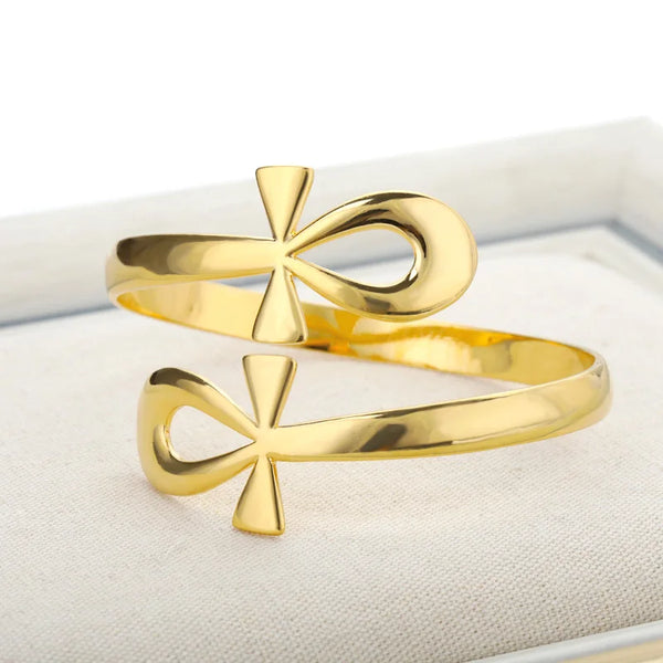 Ancient Egypt Bracelet - Ankh Cross Gold Copper