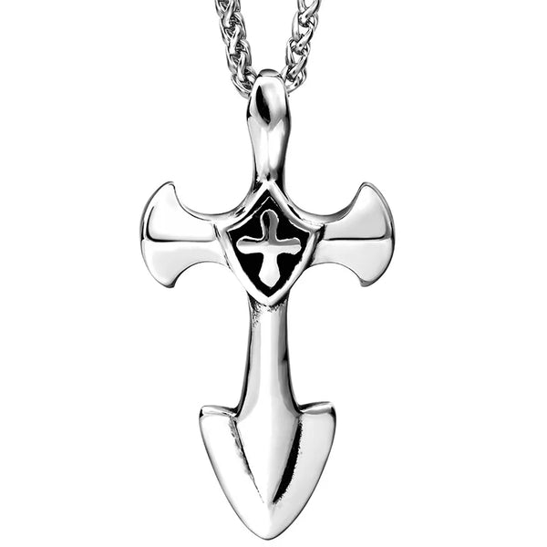 Knights Templar Commandery Necklace - Cross Pendant 316L Stailess Steel