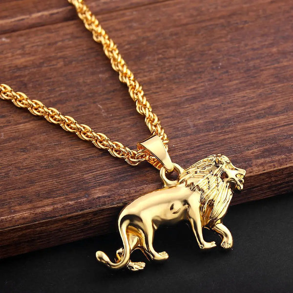 Ancient Israel Necklace - Gold Lion of Judah Pendant Zinc alloy