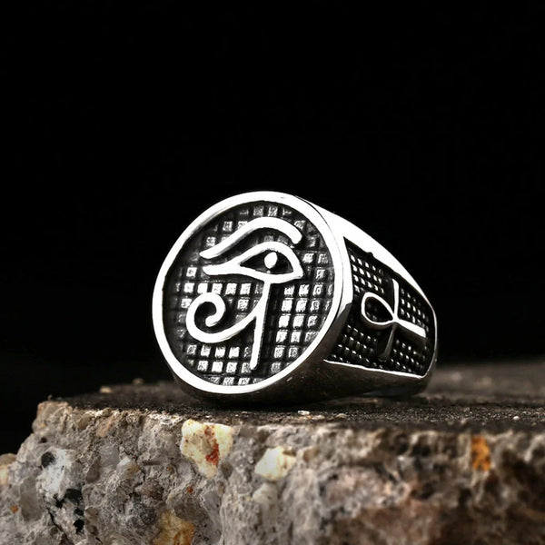 Ancient Egypt Ring - 20mm Horus Eye Stainless Steel