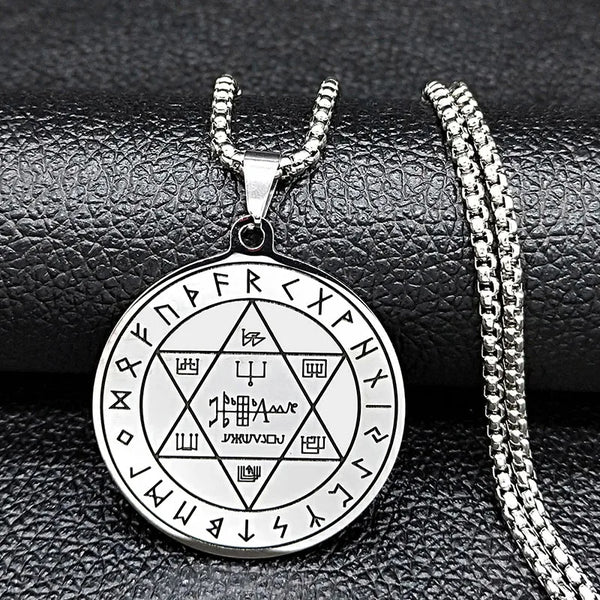 Ancient Israel Necklace - Pentacle Seal Of Solomon Stainless Steel