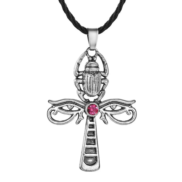 Ancient Egypt Necklace -Zinc Alloy Eye of Horus With Ankh Cross