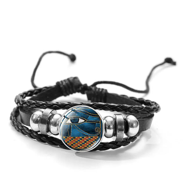 Ancient Egyptian Bracelet - Blue Horus Eye Design