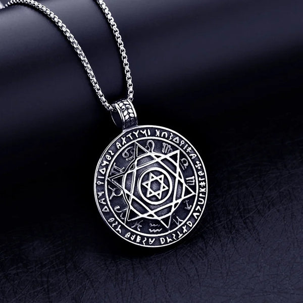 Ancient Israel Necklace - Zinc Alloy Seal Of Solomon Talisman Hexagram