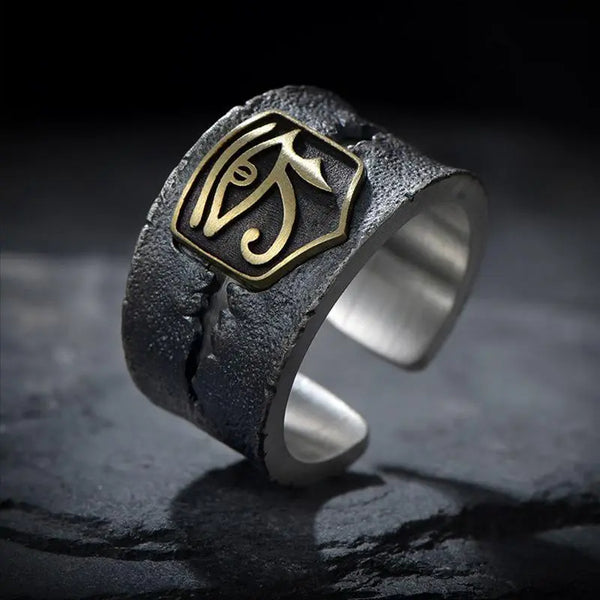 Ancient Egypt Ring - Black Zinc Alloy With Adjustable Size