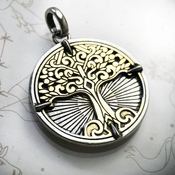 Ancient Israel Pendant - Golden Tree Of Life 925 Sterling Silver