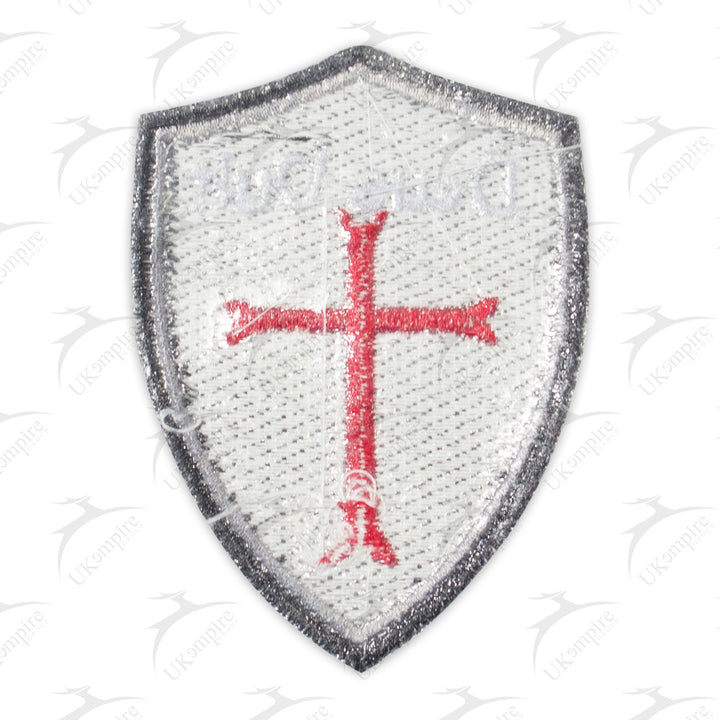 Knight Templar Christian Deus Vult Cross Patch Embroidery – Iron-On Back