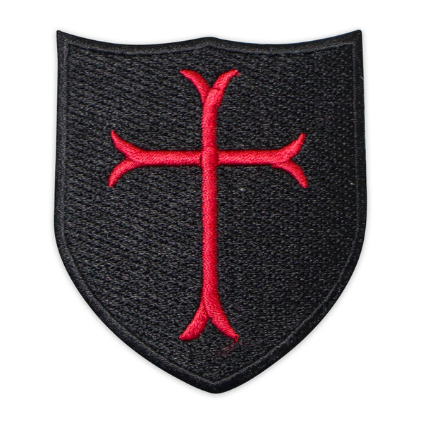 Knight Templar Cross Shield Tactical Patch Embroidery – Iron-On Back