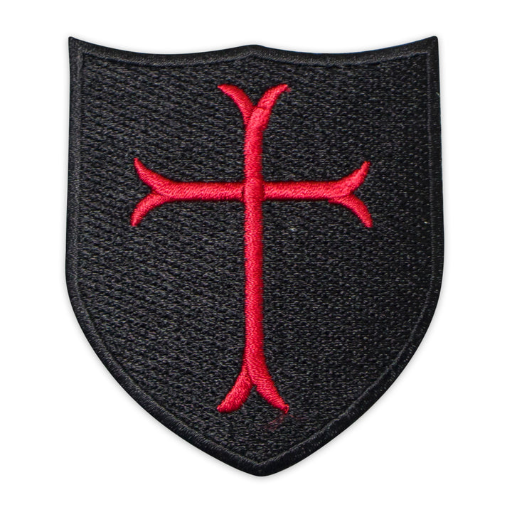 Knight Templar Cross Shield Tactical Patch Embroidery – Iron-On Back