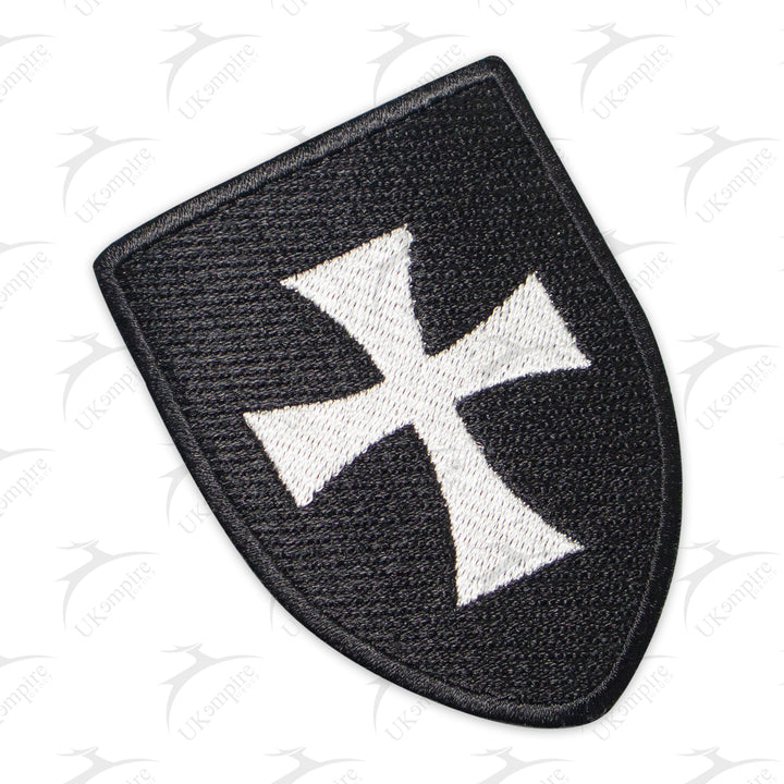 Knight Templar Hospitaller shield Crest Patch Embroidery – Iron-On Back