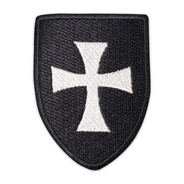 Knight Templar Hospitaller shield Crest Patch Embroidery – Iron-On Back