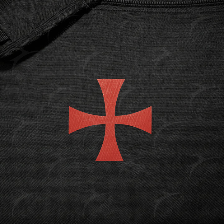 Knights Templar Cross Symbol Black Tote Bag Printed with Hand & Shoulder Carry