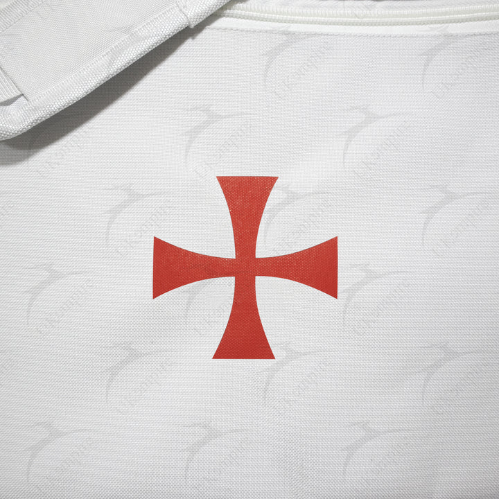 Knights Templar Cross Symbol White Tote Bag Printed with Hand & Shoulder Carry
