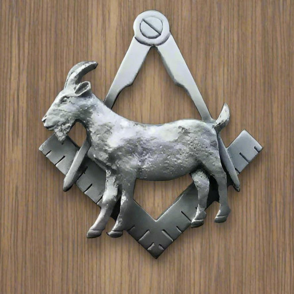 Master Mason Blue Lodge Pin - Square & Compass With Goat