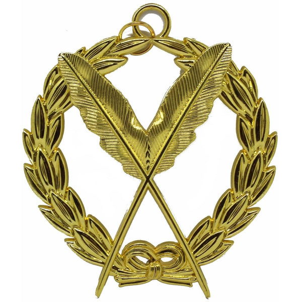 Grand Secretary Deacon Blue Lodge Officer Collar Jewel - Gold Metal