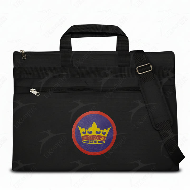 Masonic Princess York Cross Black Tote Bag Printed with Hand & Shoulder Carry