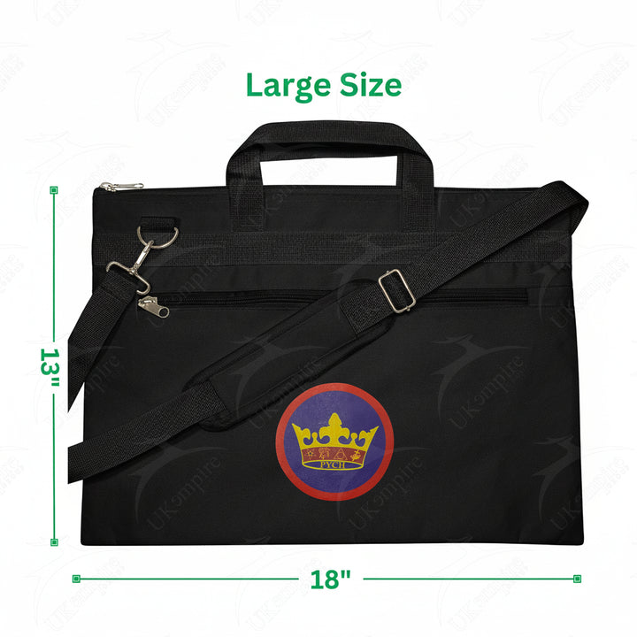 Masonic Princess York Cross Black Tote Bag Printed with Hand & Shoulder Carry