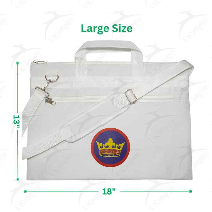 Masonic Princess York Cross White Tote Bag Printed with Hand & Shoulder Carry