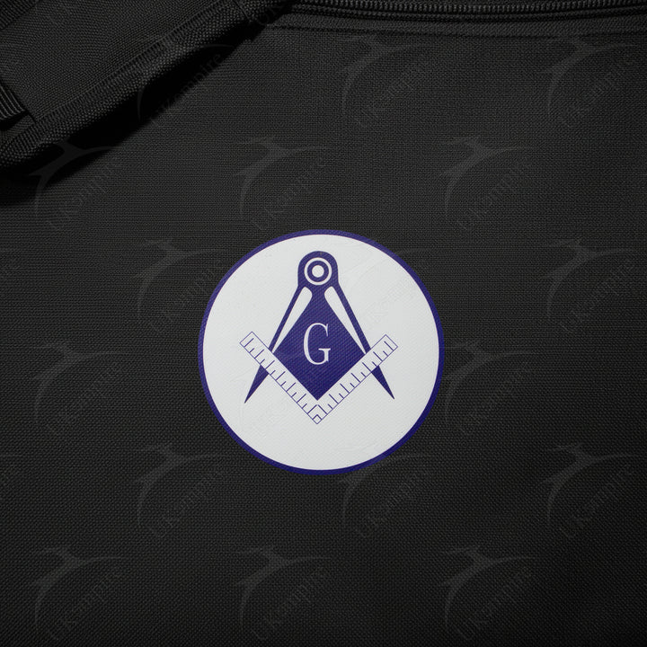 Masonic Square & Compass G Black Tote Bag Printed with Hand & Shoulder Carry