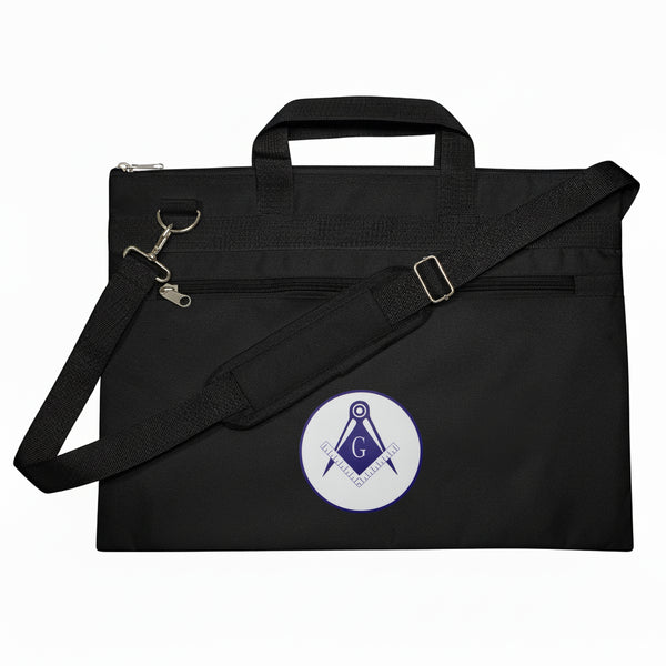Masonic Square & Compass G Black Tote Bag Printed with Hand & Shoulder Carry