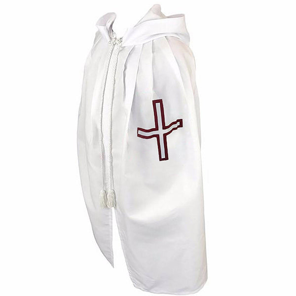 St. Thomas of Acon Mantle -  Cotton & Wool Fabric with Maroon Cross