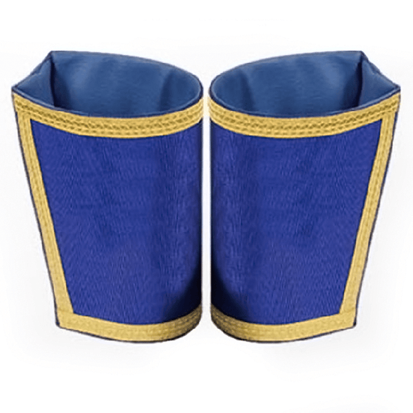 Masonic Cuff - Plain Blue Hand Embroidered