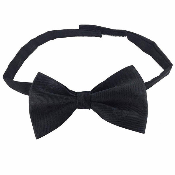 Master Mason Blue Lodge Bow Tie - All Black Silk Square & Compass G