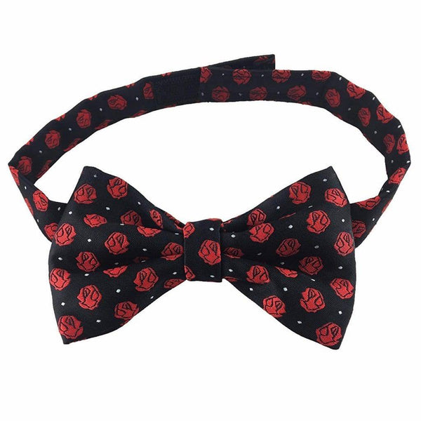Scottish Rite Bow Tie - Black with Rose Croix Polkadot