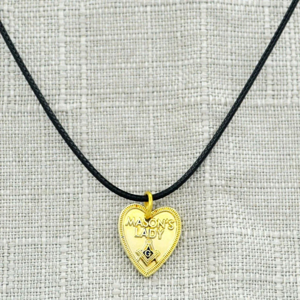 Master Mason Blue Lodge Necklace - Gold Plated MASON'S LADY Square and Compass G
