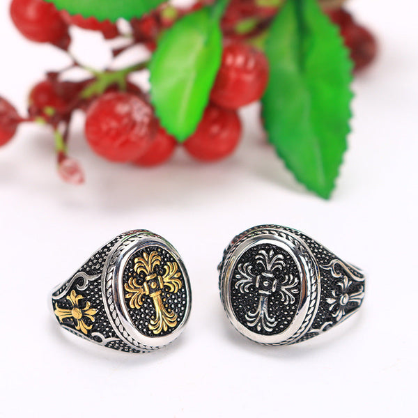 Knights Templar Commandery Ring - Titanium Steel Polished