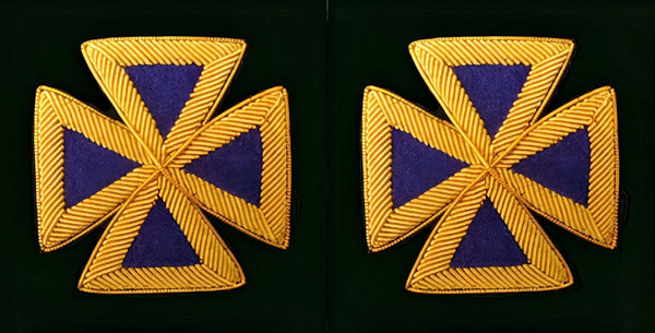 Past Grand Commander Knights Templar Frock Coat Sleeve Patch - Purple Bullion Embroidery