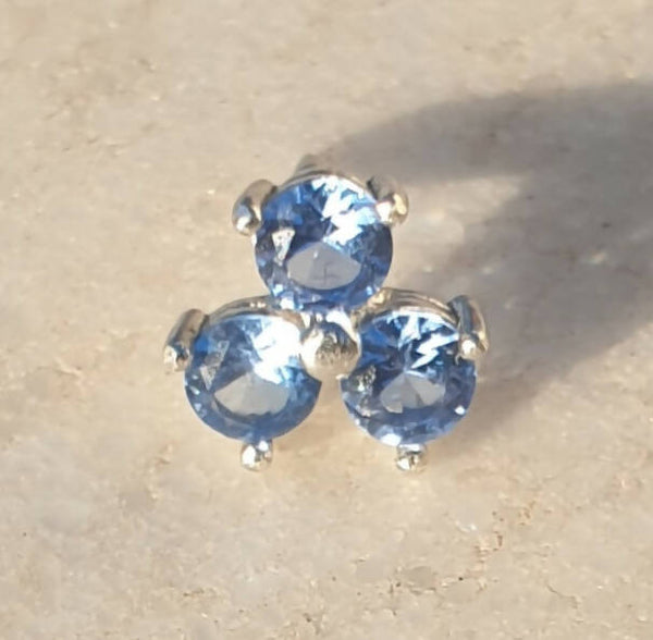 Masonic Lapel Pin - Three Dots Light Blue Stones