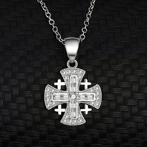 Knights Templar Commandery Necklace - Jerusalem Cross Silver 925 Sterling