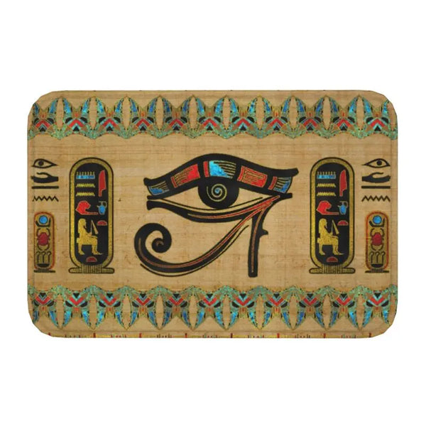 Ancient Egypt Mat - Eye Of Horus & Hieroglyphs Waterproof Polyester